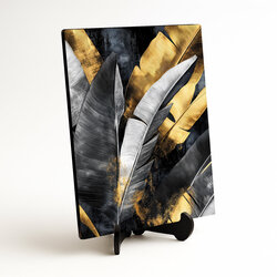 Modern picture - Golden tropical leaves