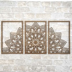Multi-Part Mandala on the Wall - Abundance | Walnut