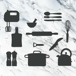 Drevené nálepky na stenu do kuchyne | Antracitovo-šedá