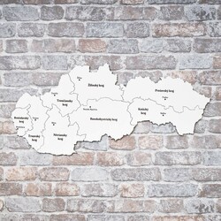 PUZZLE z dreva - Mapa krajov Slovenska  | Biela