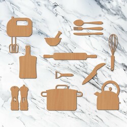 Drevené nálepky na stenu do kuchyne | Buk