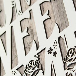 Wooden 3D Wall Sticker - Home Sweet Home | White