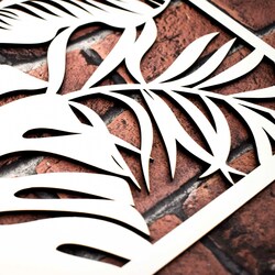 Wooden Wall Art - Plant Leaves | White