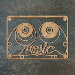 Stylish Retro Wall Art - Cassette | Gold Craft Oak