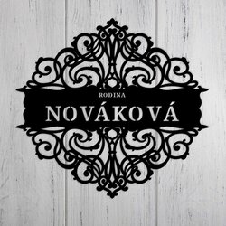 Ornament na stenu s vlastným textom | Čierna