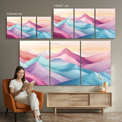 Veľký viacdielny obraz - Farebné pohorie