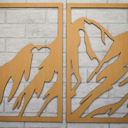 Vícedílný dřevěný obraz na zeď - Hory | Buk