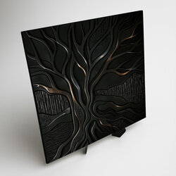 Čierny industriálny obraz - Strom Arora