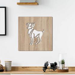 Drevený obraz - Znamenie Baran | Dub Sonoma