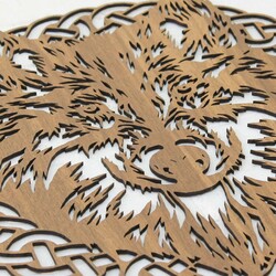 Wooden Wall Art - Wolf in Frame | Walnut