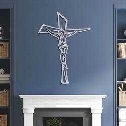 Modern Cross on the Wall | Silver