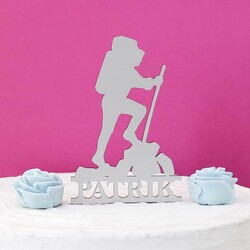 Zápich na tortu s menom - Horolezec  | Biela