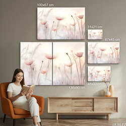 Dřevěný obraz do ložnice - Růžové máky