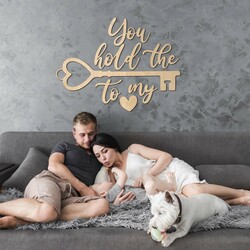 Wooden Love Quote on the Wall - Key | Maple