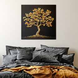Golden Tree of Happiness on the Wall