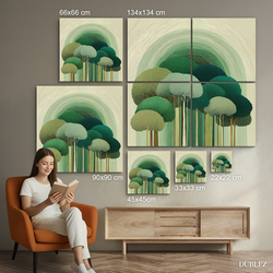 Moderný obraz na stenu - Les v oblých líniách | 134x134 cm