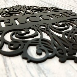 Fa üdvözlőtábla Welcome felirattal | Fekete