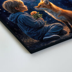 Drevený obraz na stenu - Malý princ a líška