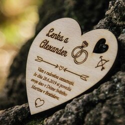 Svadobné oznámenie - srdce 