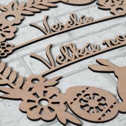 Drevený veľkonočný veniec na dvere  | Buková preglejka