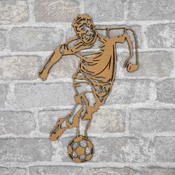 Wooden Wall Sticker - Footballer | Beech