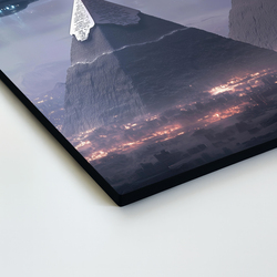 Futuristic image of pyramids and UFO - Star apocalypse