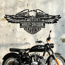 Wooden Picture - Harley Davidson Logo | Black