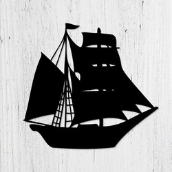 Wooden Wall Sticker - Ship | Black