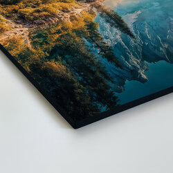 Drevený obraz - Jesenné hory a jazero