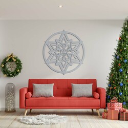 Christmas Mandala on the Wall - Snowflake | Silver