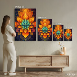 Lotus mandala of eternal light - Wooden picture