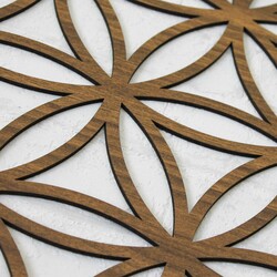 Wooden Sticker on the Wall - Flower of Life | Walnut