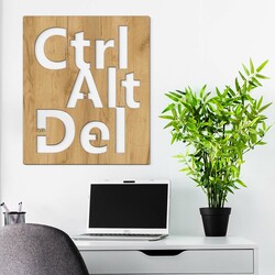 Wooden Picture for the Office - Ctrl Alt Del | Gold Craft Oak