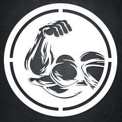 Fitness Wall Art - Bodybuilder&#039;s Biceps | White