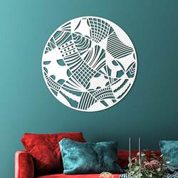 Wooden Abstract Picture - Yarn Ball | White