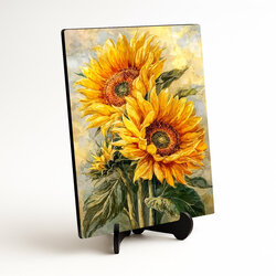 Tablou colorat - Floarea-soarelui înflorită