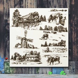 Decorative Picture - Village | White