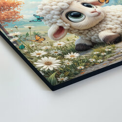 Drevený obraz pre deti - Ovečka na lúke