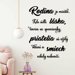 Nalepovací citát o rodine, láske a priateľstve  | Čierna