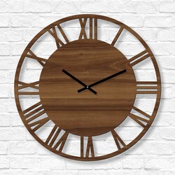 Industrial Wooden Wall Clock - Black | Walnut