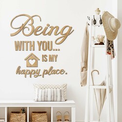 Wooden Quote about Love - Being with you... | Gold Craft Oak