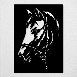 Large Wooden Wall Art - Horse | Black