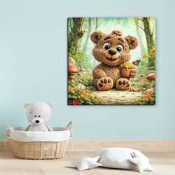 Rozprávková dekorácia do izbičky - Macko s medom