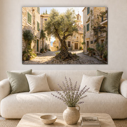 Vintage wooden picture - Courtyard of the old town