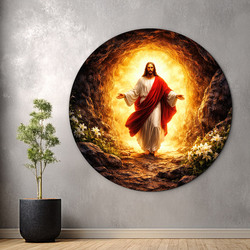 Okrúhly náboženský obraz - Znovuzrodenie Ježiša
