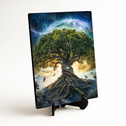 Dřevěný obraz stromu života - Yggdrasil