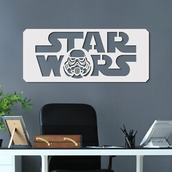 Drevené logo na stenu - Star Wars | Biela