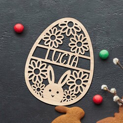 Wooden Easter Egg with Name | Beech plywood