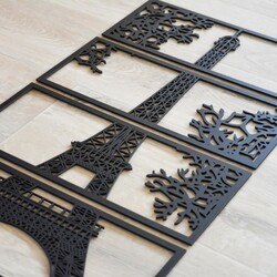 Wooden Wall Art - Eiffel Tower | Black