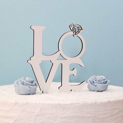 Nápis na dort - Love s diamantem | Bílá